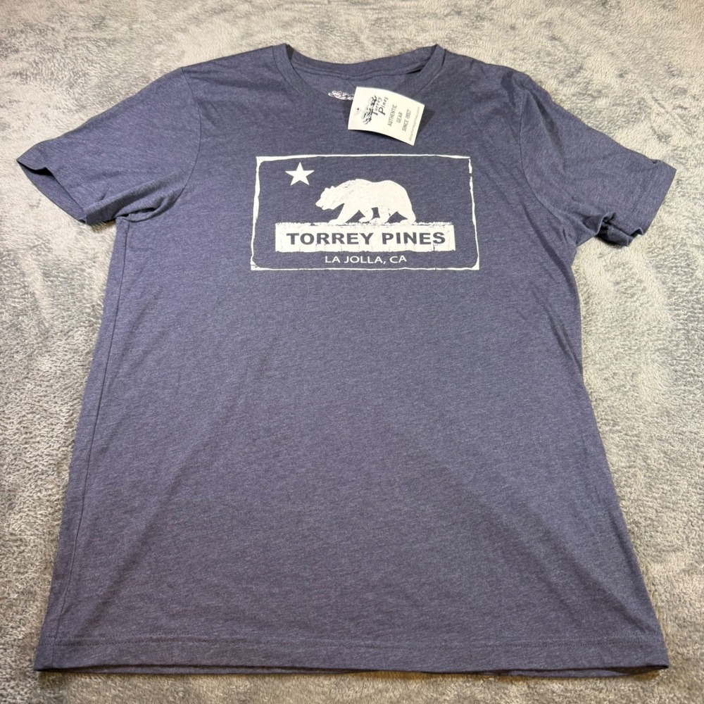 Torrey Pines Golf Course La Jolla CA Graphic T-Shirt Mens Large Heather Navy NEW